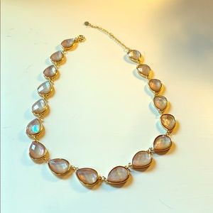 Lucite pink tear drop necklace